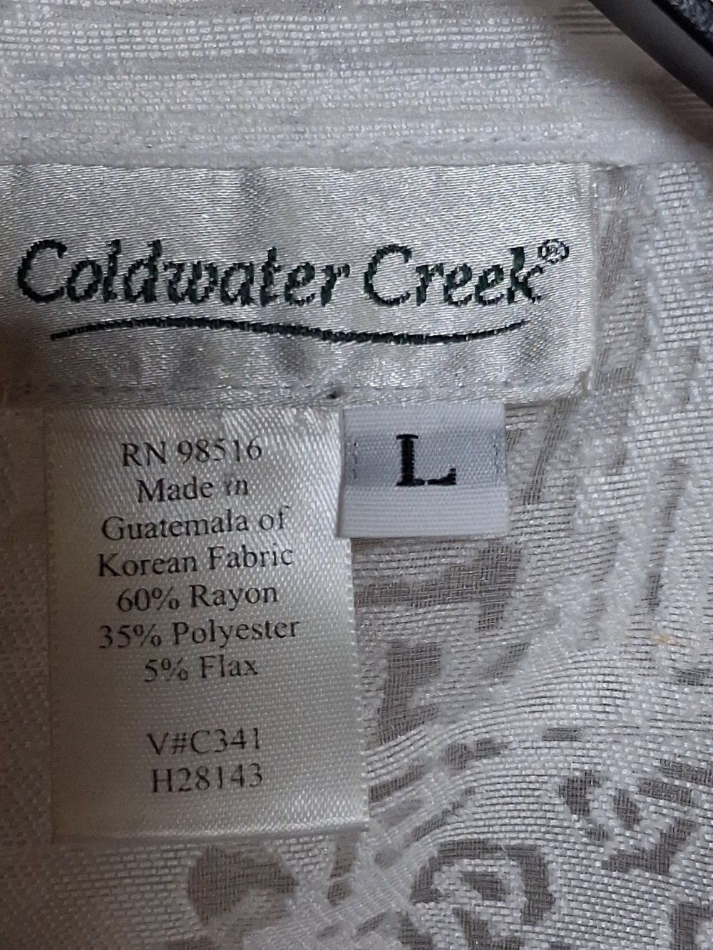 Coldwater Creek Women's Sheer Patxhwork Floral Blouse Top; Size L - Picture 5 of 7